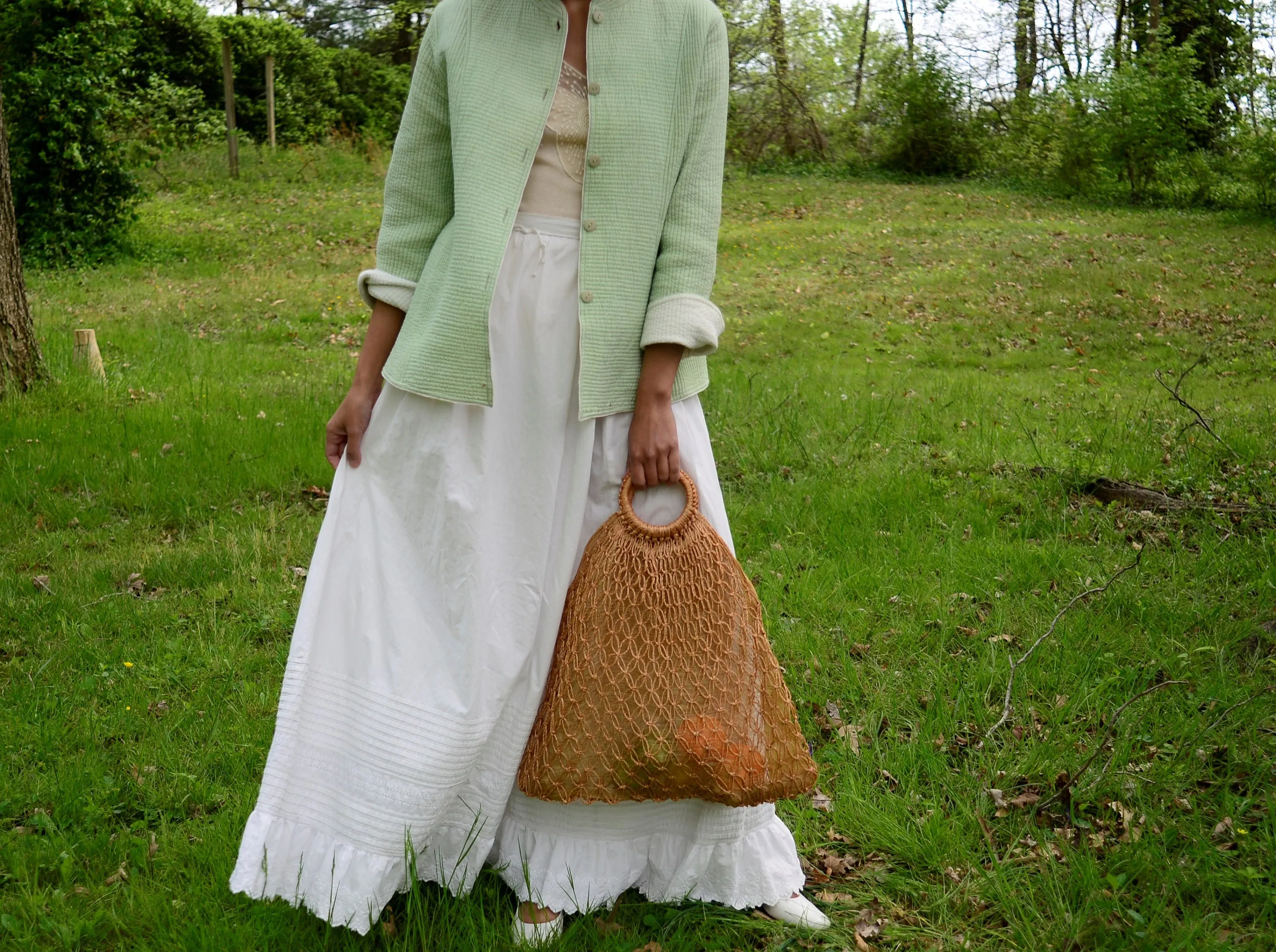 1950s Philippine hand woven hemp market bags, never used