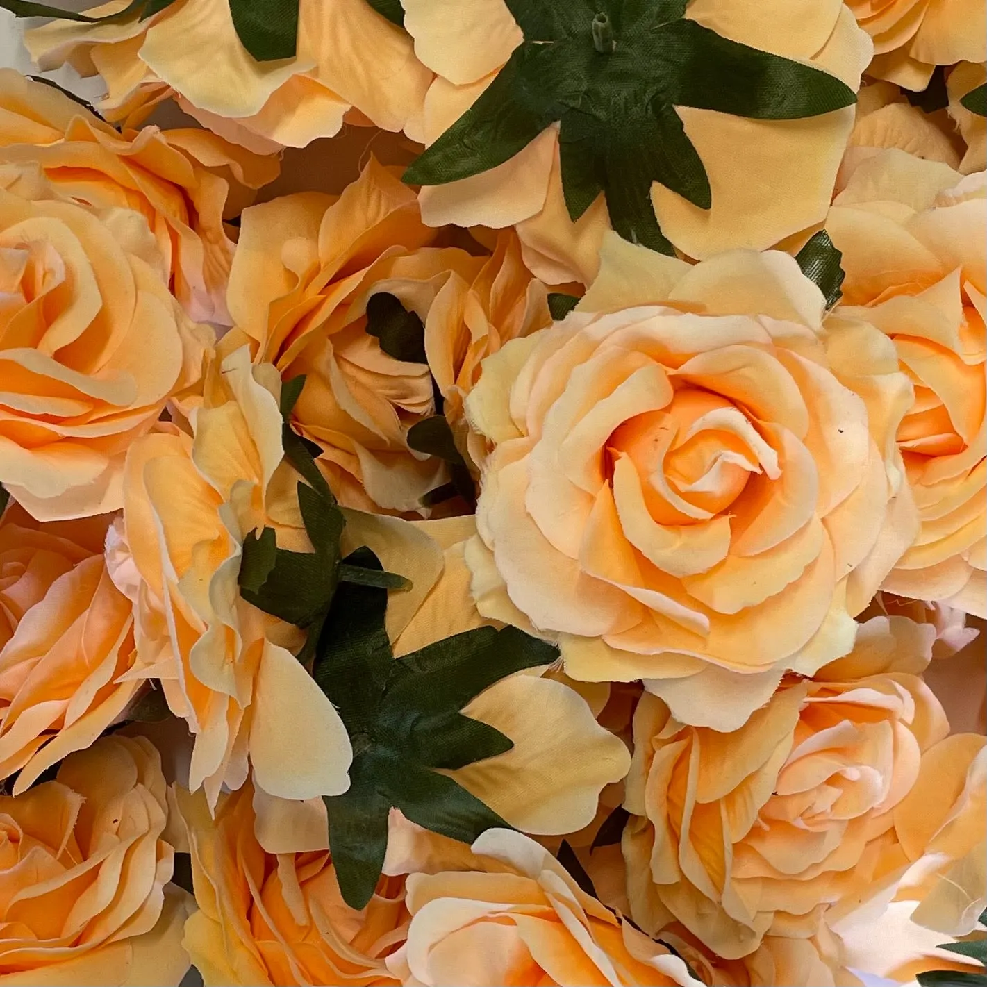 Artificial Silk Flower Head - Apricot Rose Style 134 - 1pc