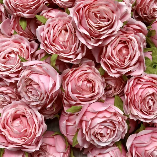 Artificial Silk Flower Head - Pink Rose Style 93 - 1pc