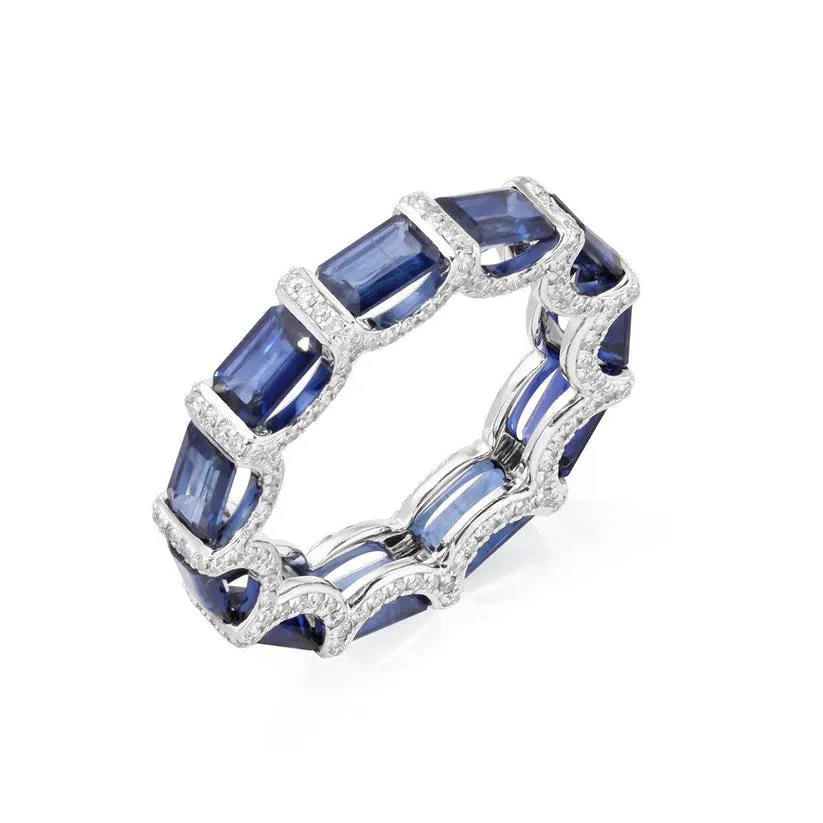 Attractive Diamond Gemstone Eternity Ring