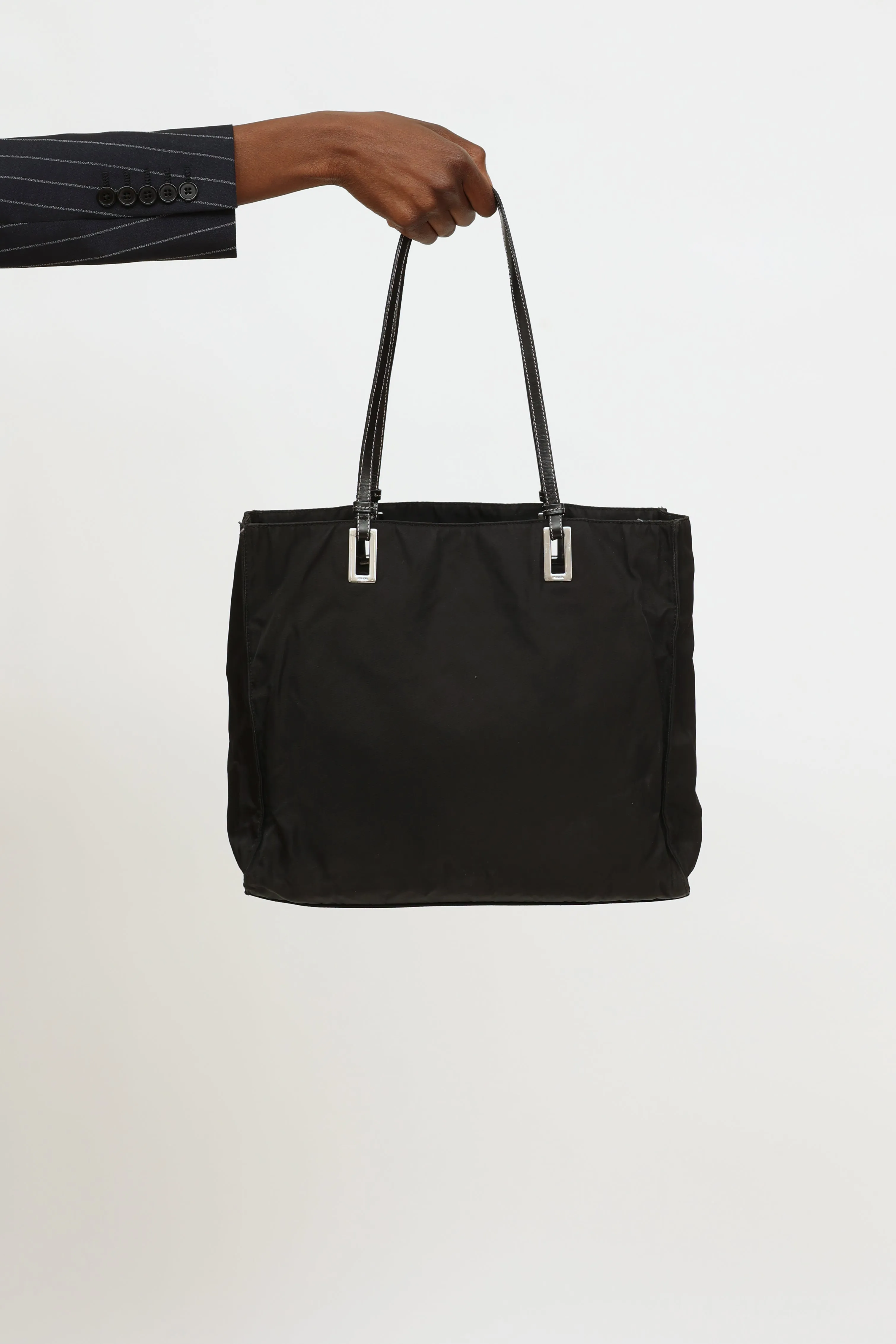 Black Nylon Tote Bag