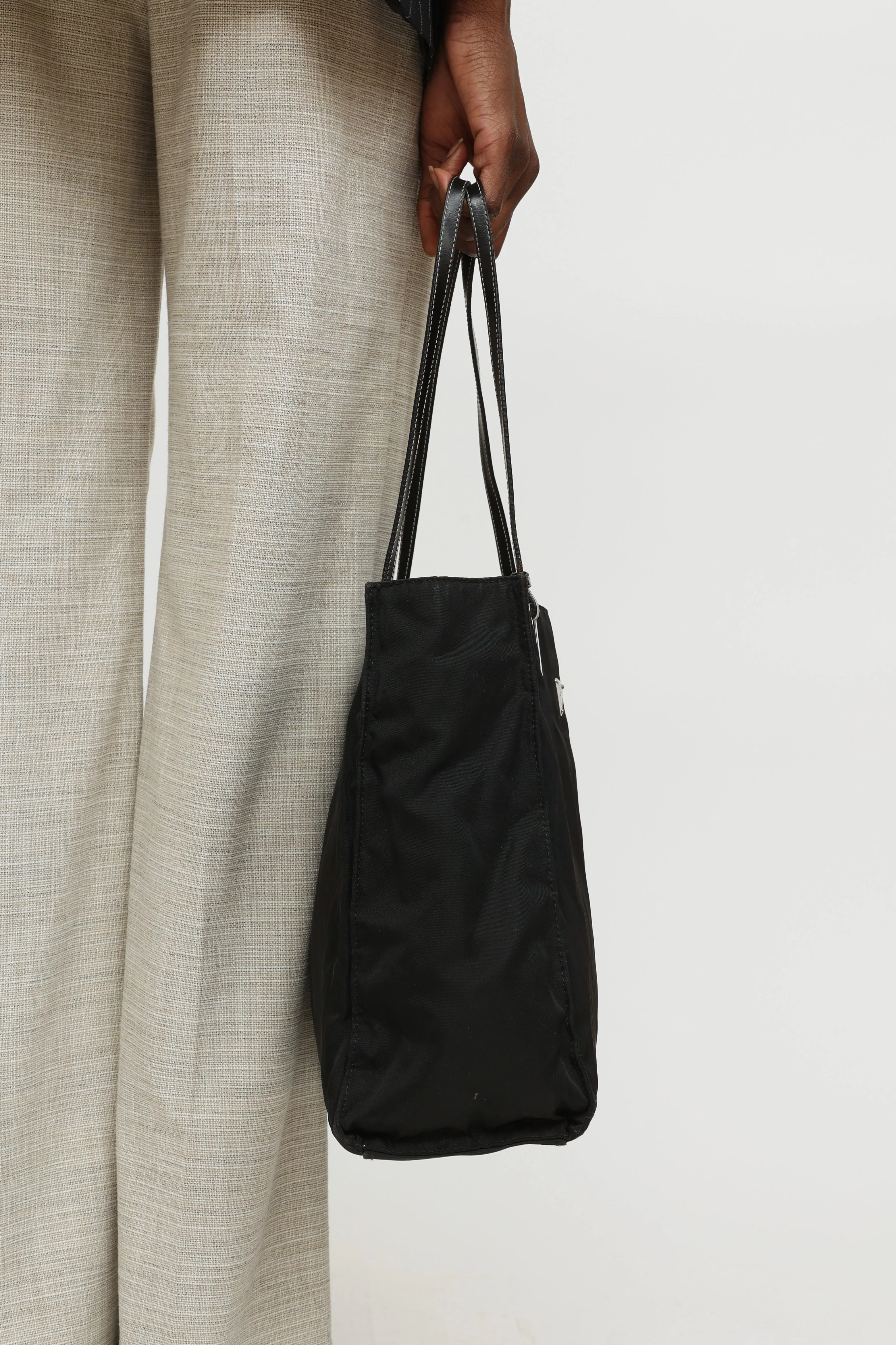 Black Nylon Tote Bag