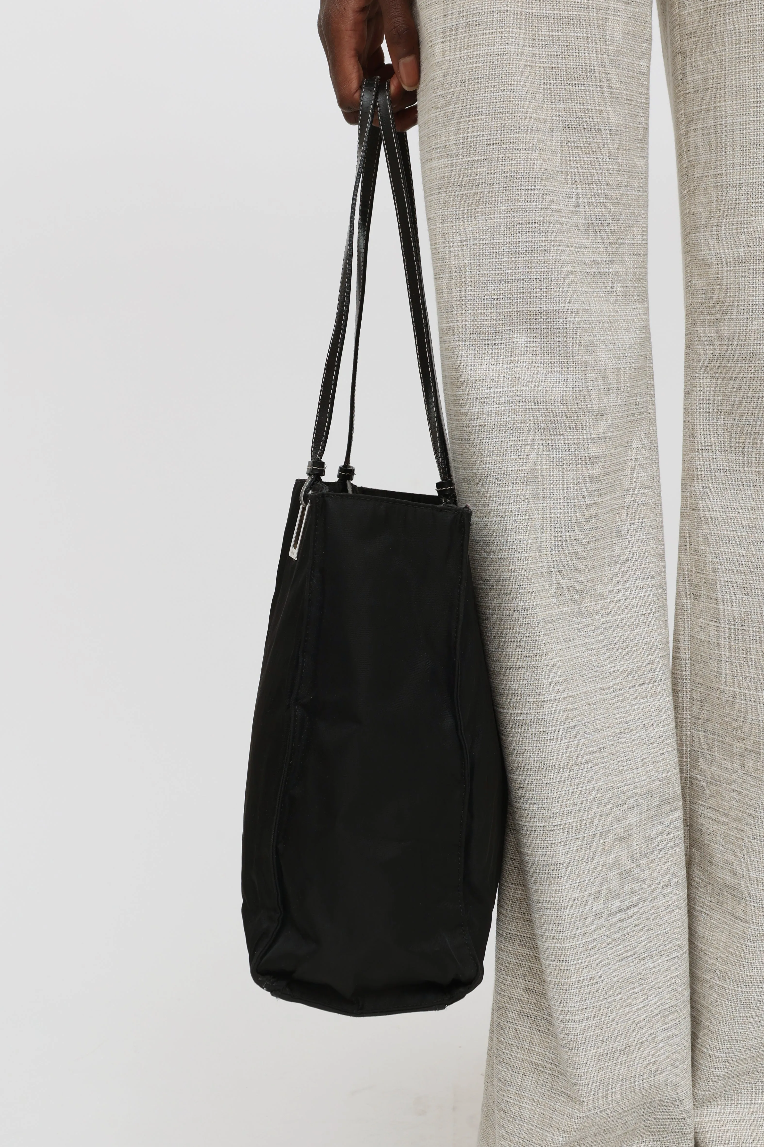 Black Nylon Tote Bag