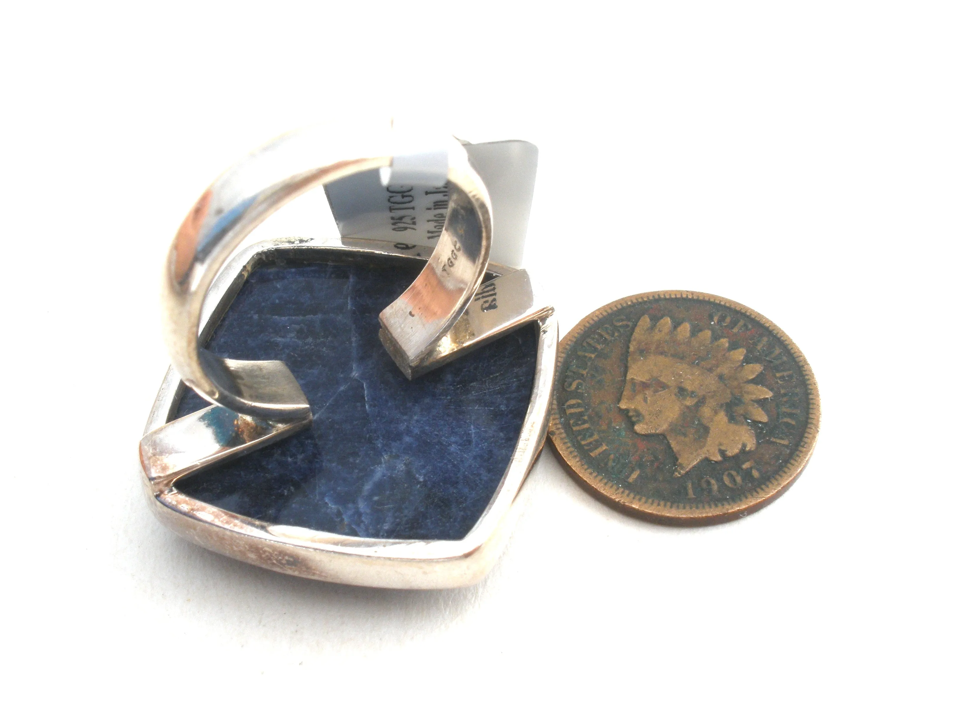 Blue Sodalite Sterling Silver Ring Size 7 TGGC