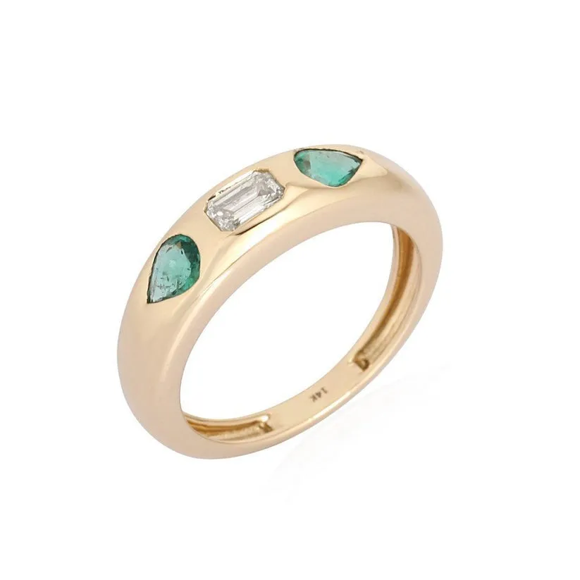 Brilliant Diamond Gemstone Dome Ring
