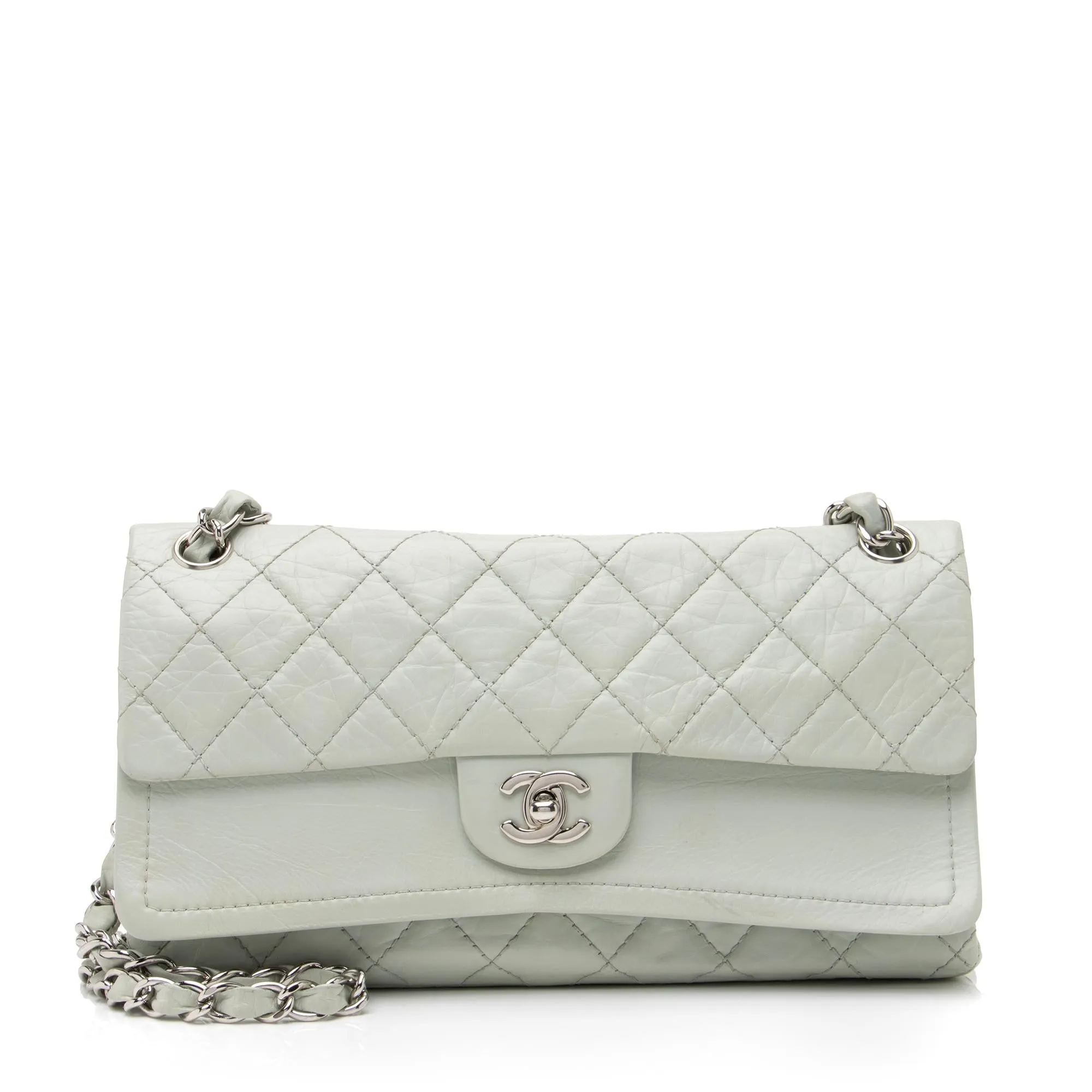 Chanel Aged Calfskin Long Medium Double Flap Bag (SHF-23512)