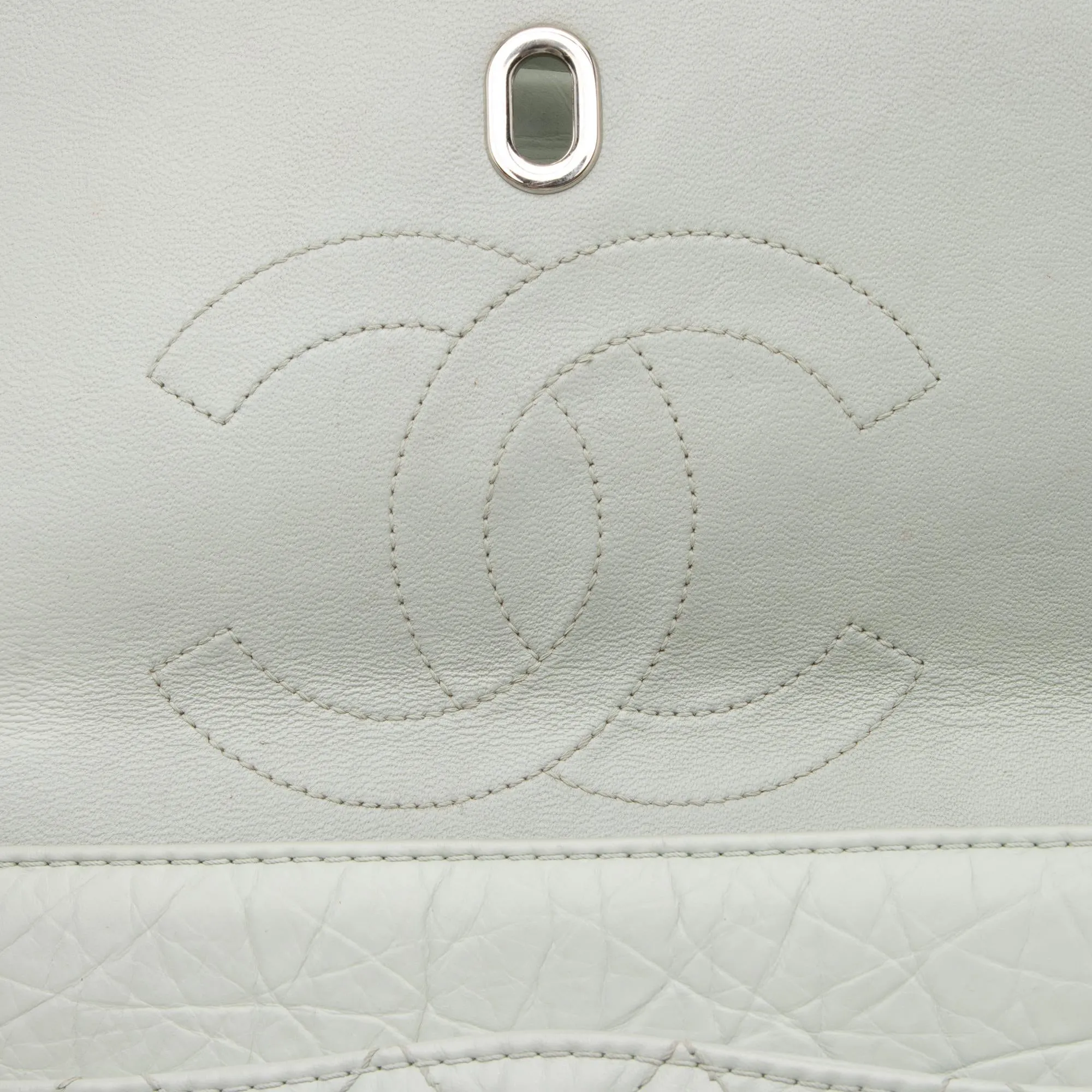 Chanel Aged Calfskin Long Medium Double Flap Bag (SHF-23512)