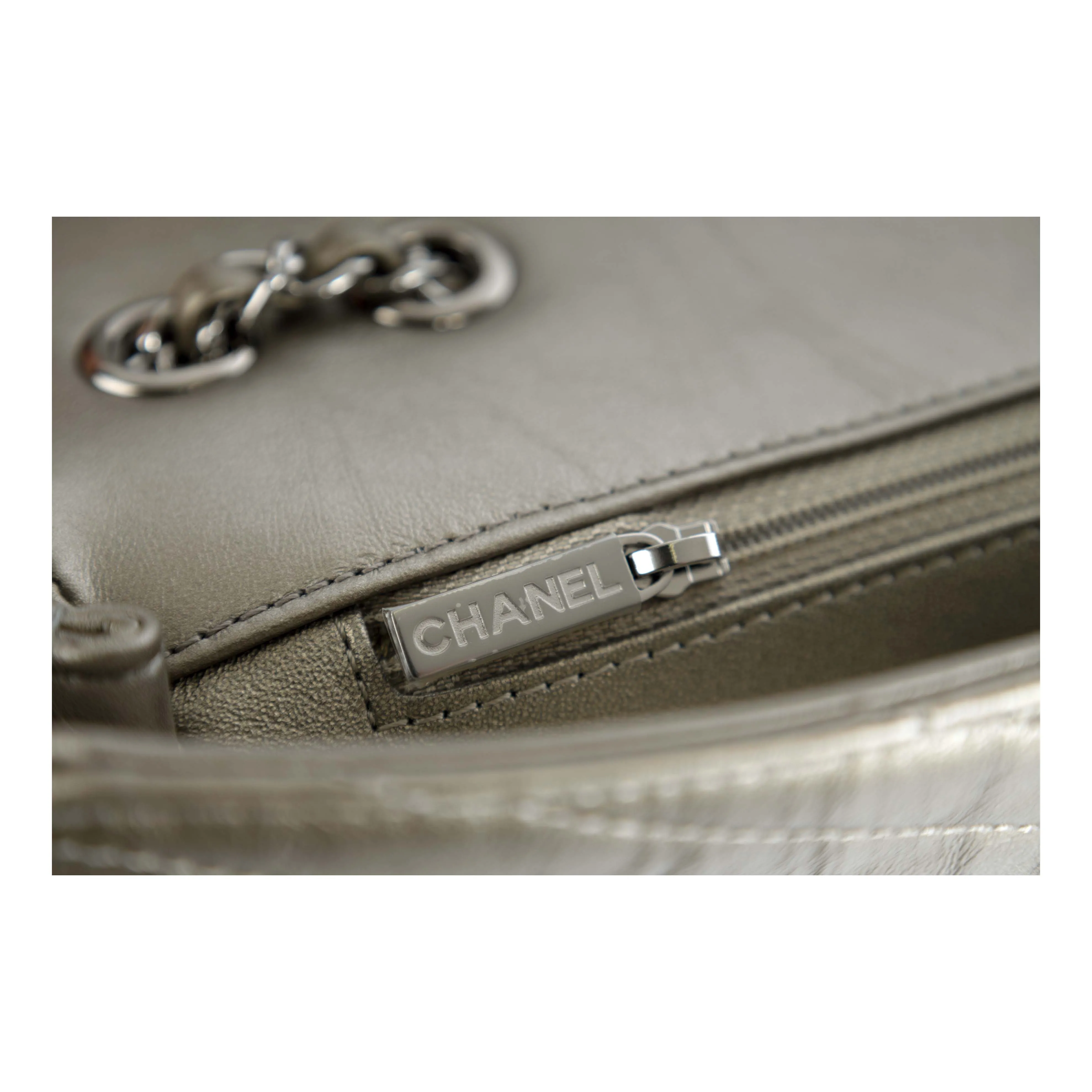 CHANEL Chanel Embelished 'Chain Sequins' Chevron Flap Bag
