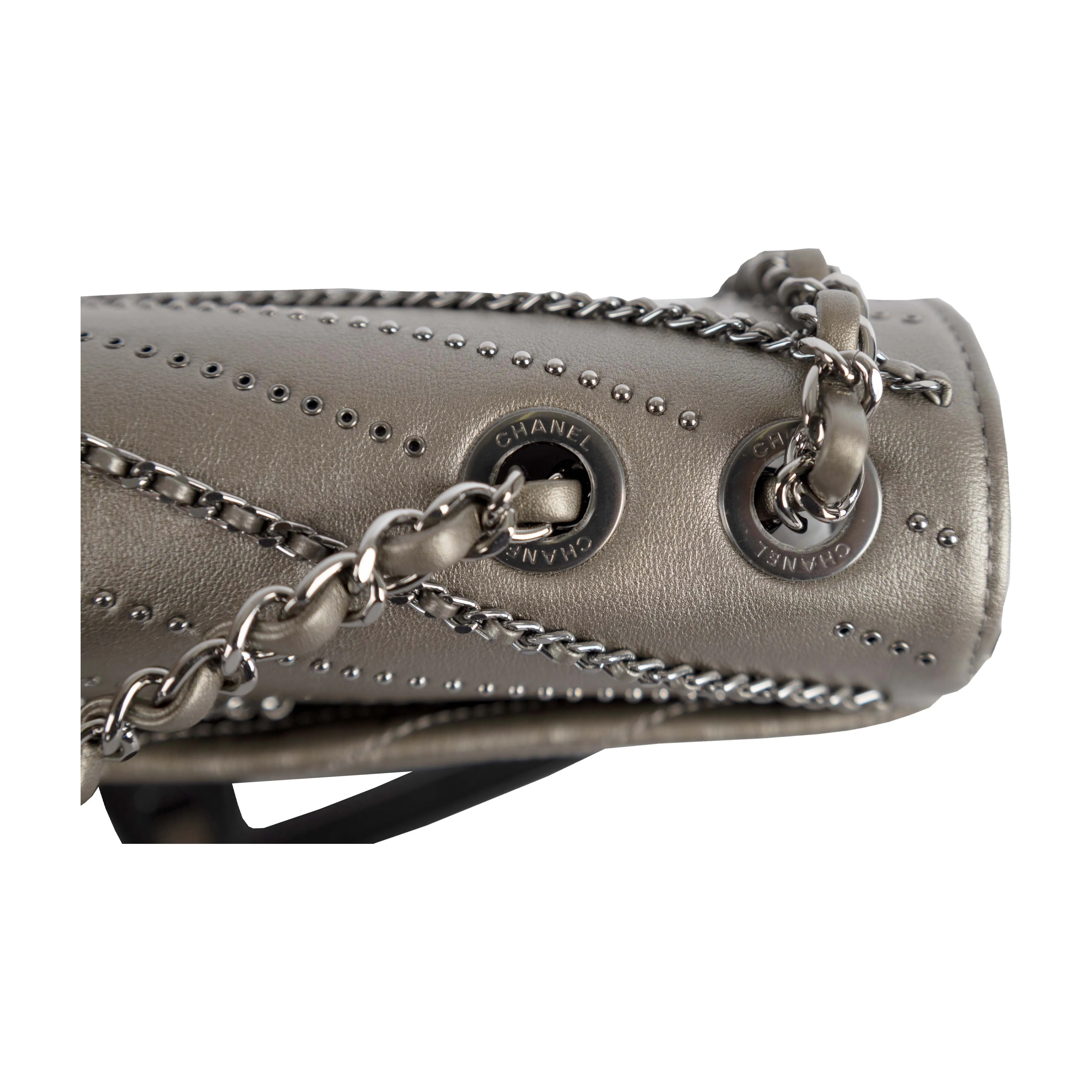 CHANEL Chanel Embelished 'Chain Sequins' Chevron Flap Bag