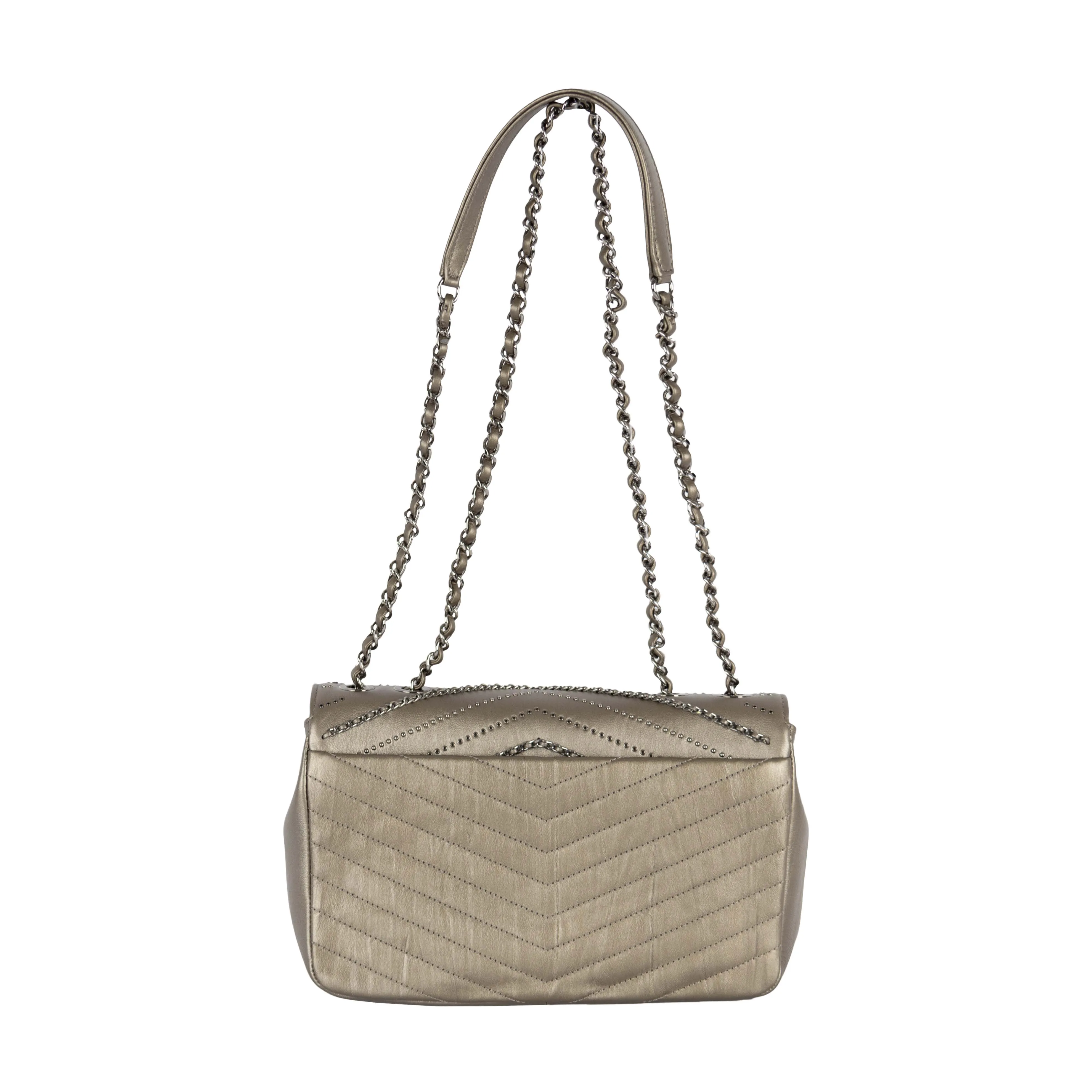CHANEL Chanel Embelished 'Chain Sequins' Chevron Flap Bag