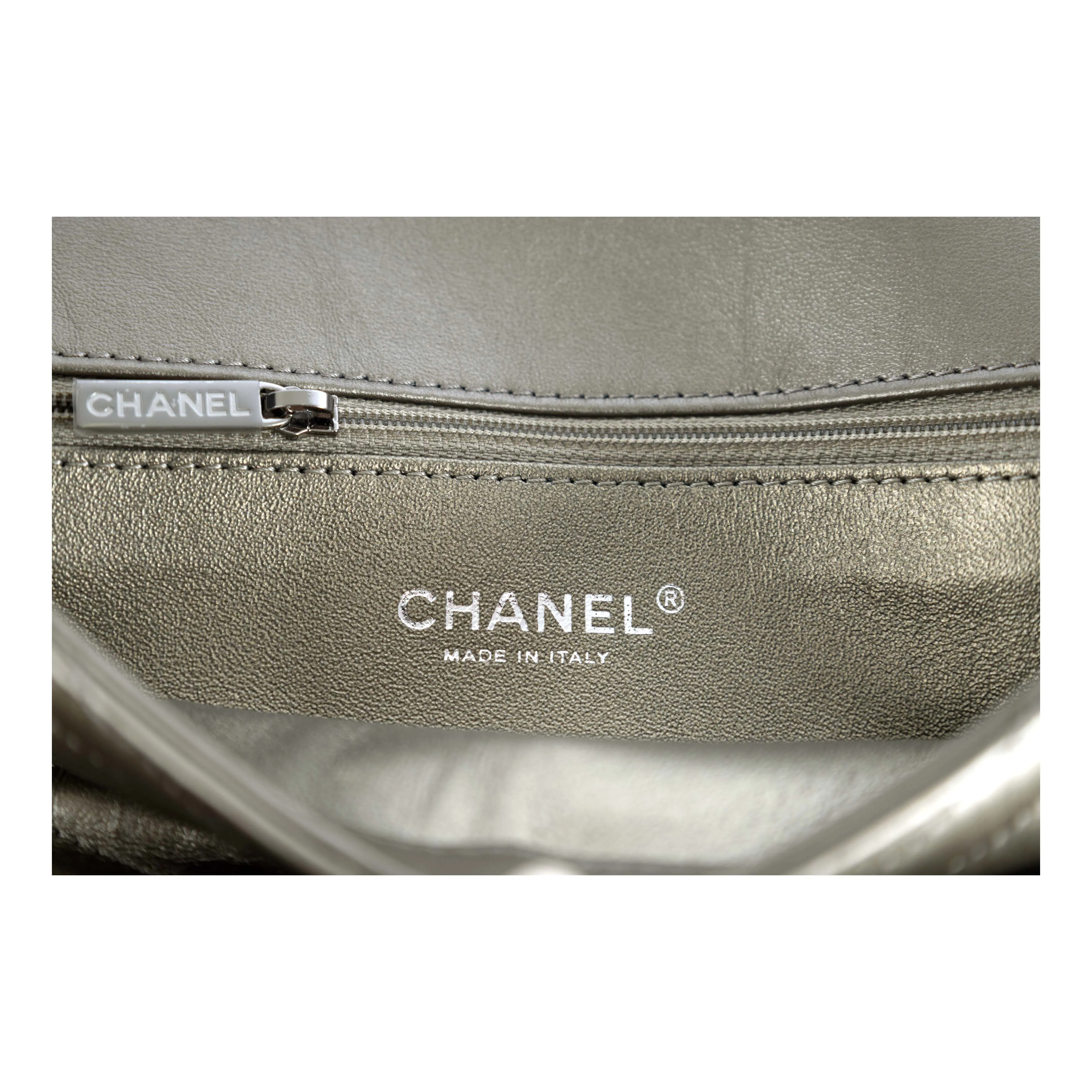 CHANEL Chanel Embelished 'Chain Sequins' Chevron Flap Bag
