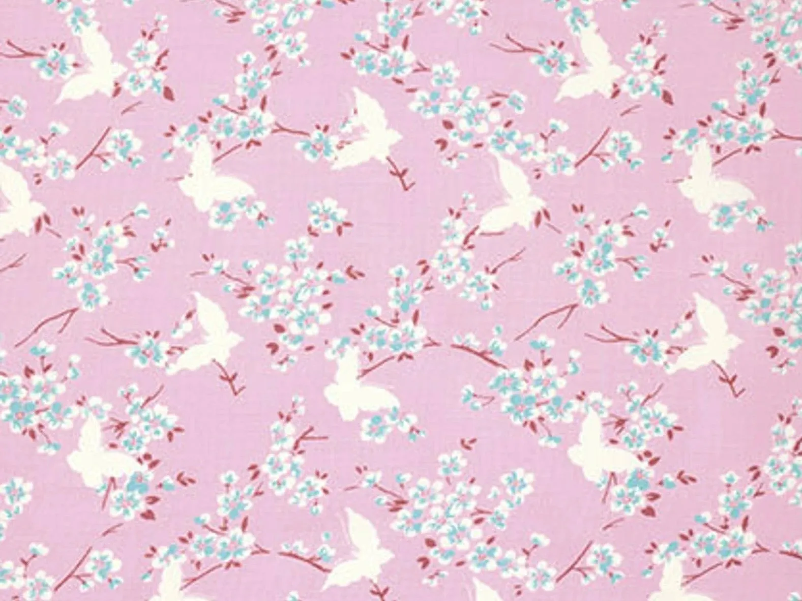 Cotton Fabric by the yard - Tanya Whelan - Chloe - Butterfly - pink