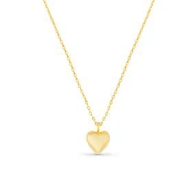 Domed Heart Charm Short Necklace