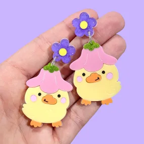 Flower Duckie Earrings