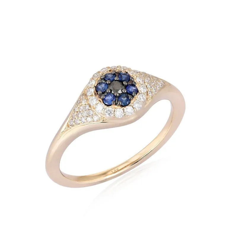 Gemstone Blue Sapphire Signet Ring