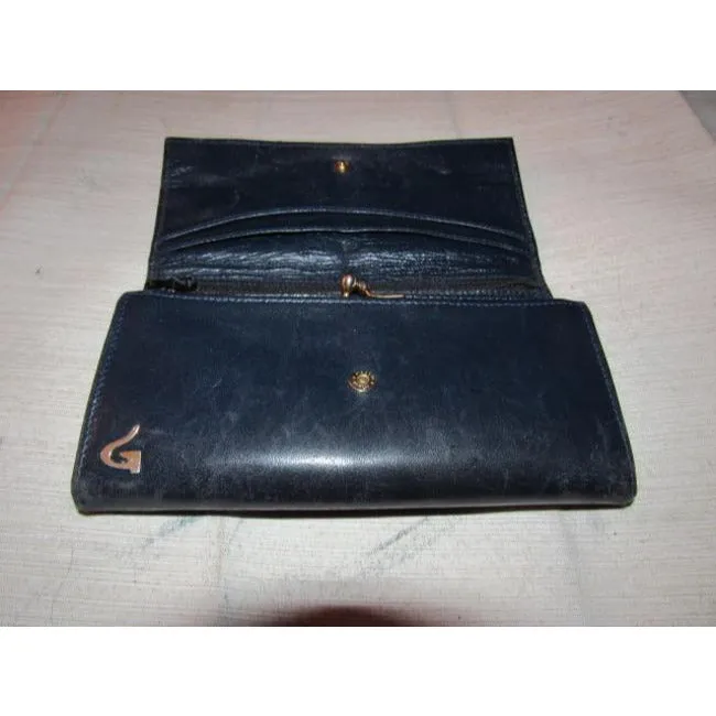 Gucci Navy Blue Leather Vintage Wallet