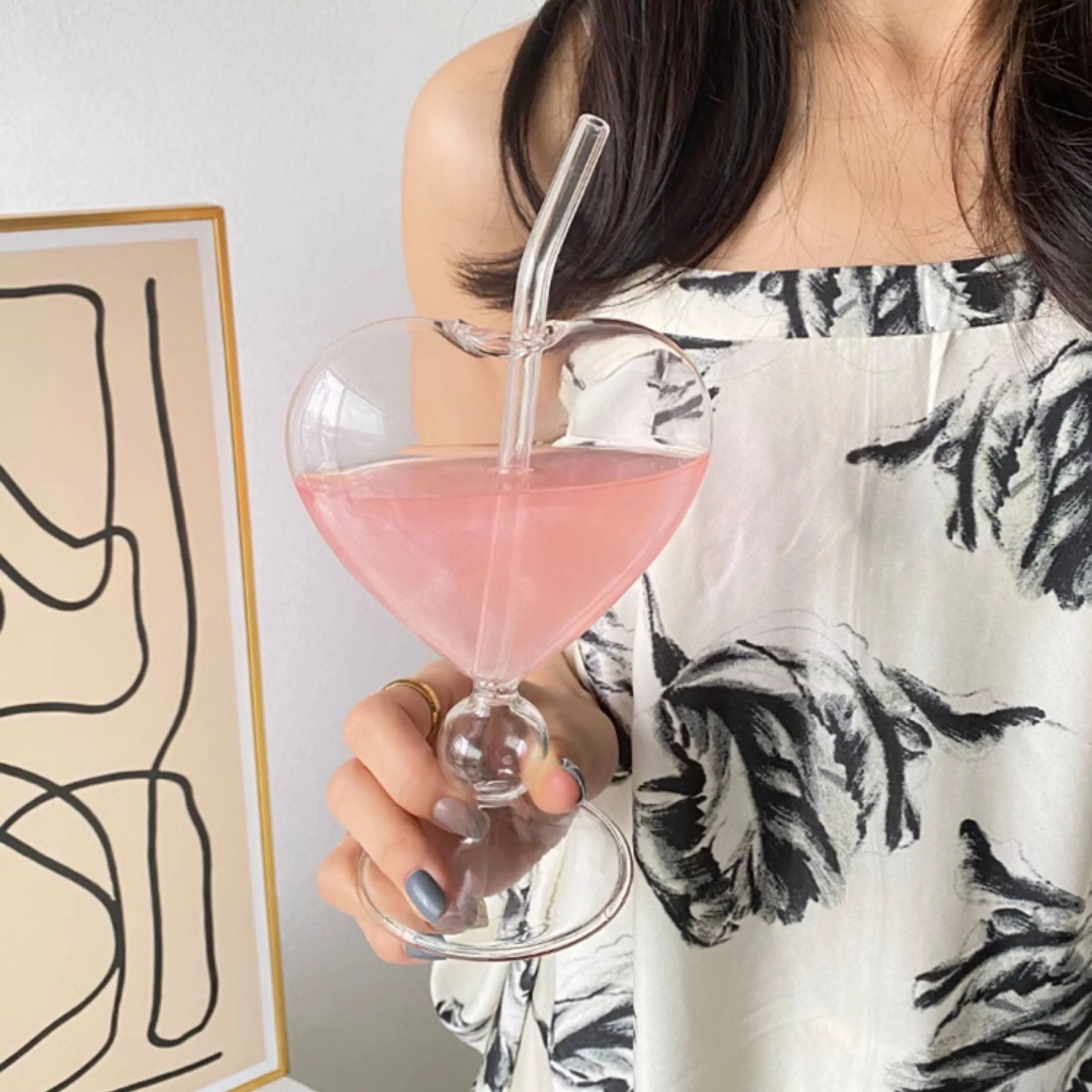 Heart-Shaped Cocktail Goblet