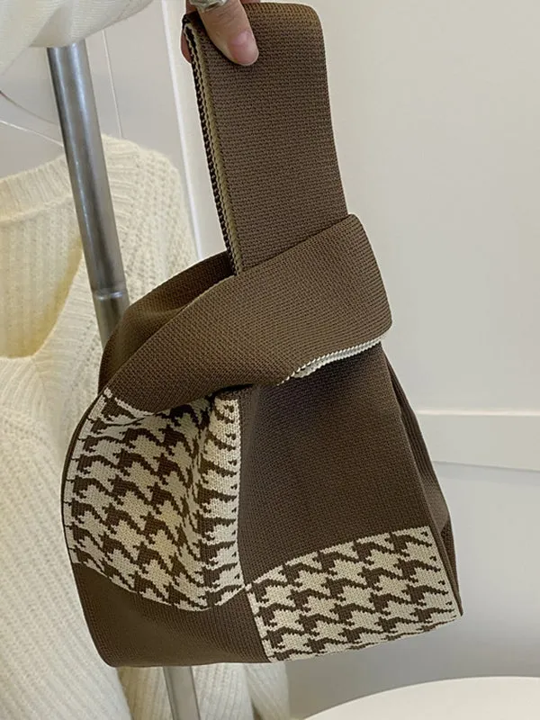 Houndstooth Woven Handbag Bags Accessories