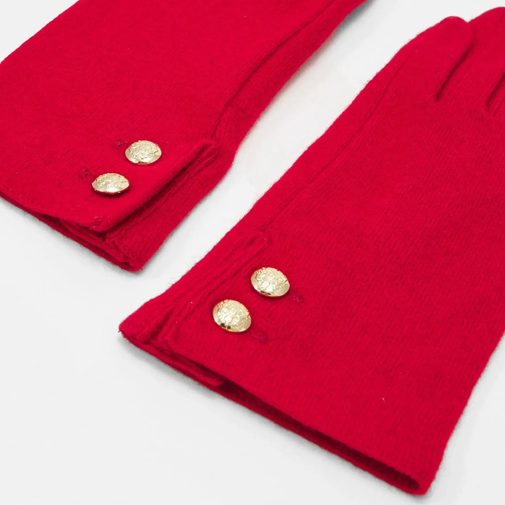 Lauren Ralph Lauren Two Button Gloves in Martin Red