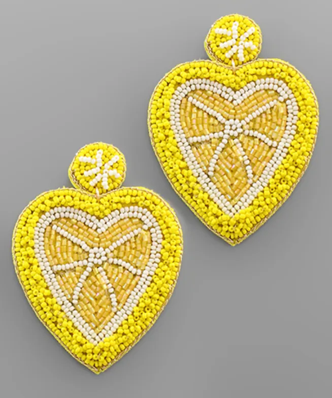 Lemon Heart Earrings