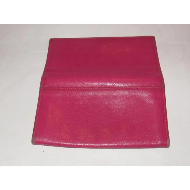 Longchamp Hot Pink Leather Wallet