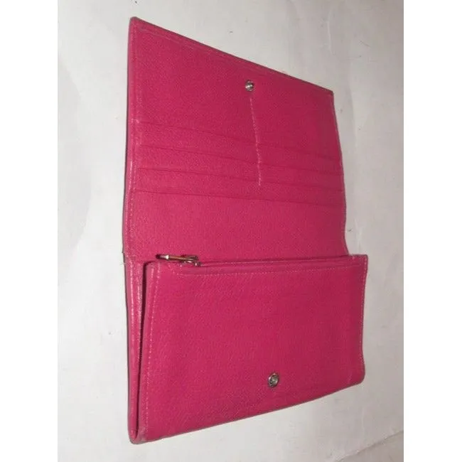 Longchamp Hot Pink Leather Wallet