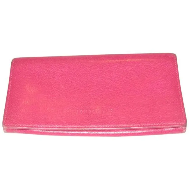 Longchamp Hot Pink Leather Wallet
