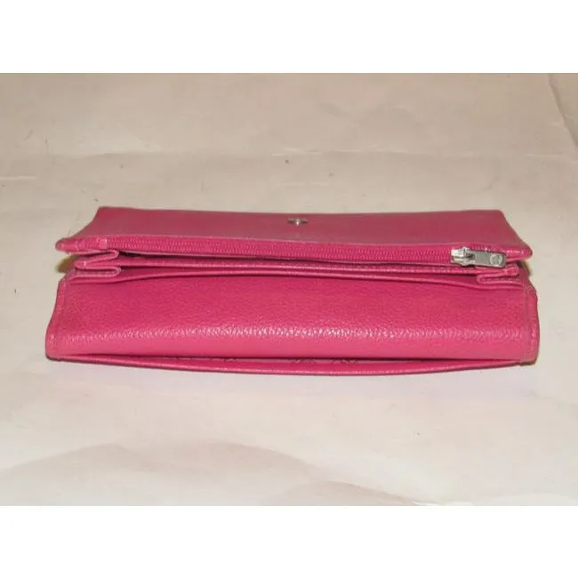 Longchamp Hot Pink Leather Wallet