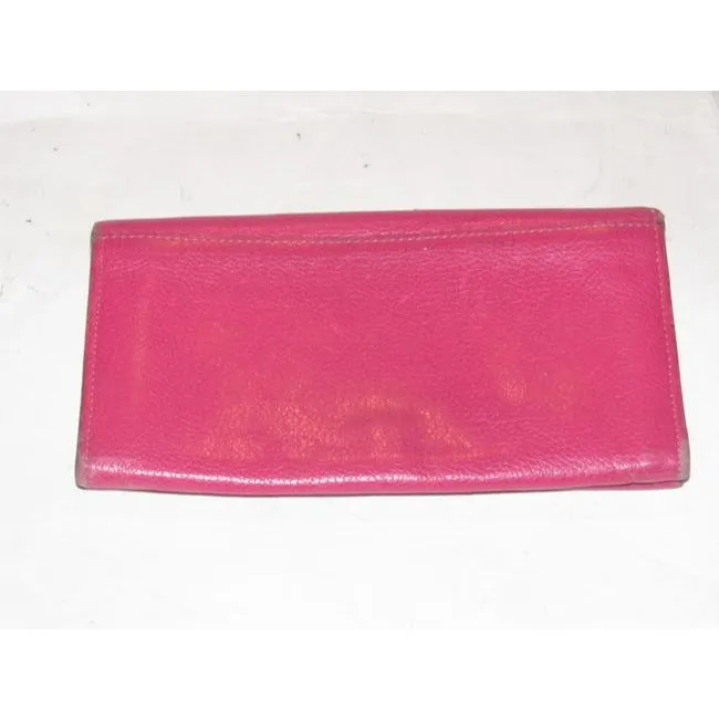 Longchamp Hot Pink Leather Wallet