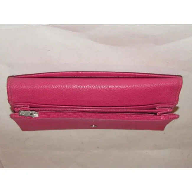 Longchamp Hot Pink Leather Wallet
