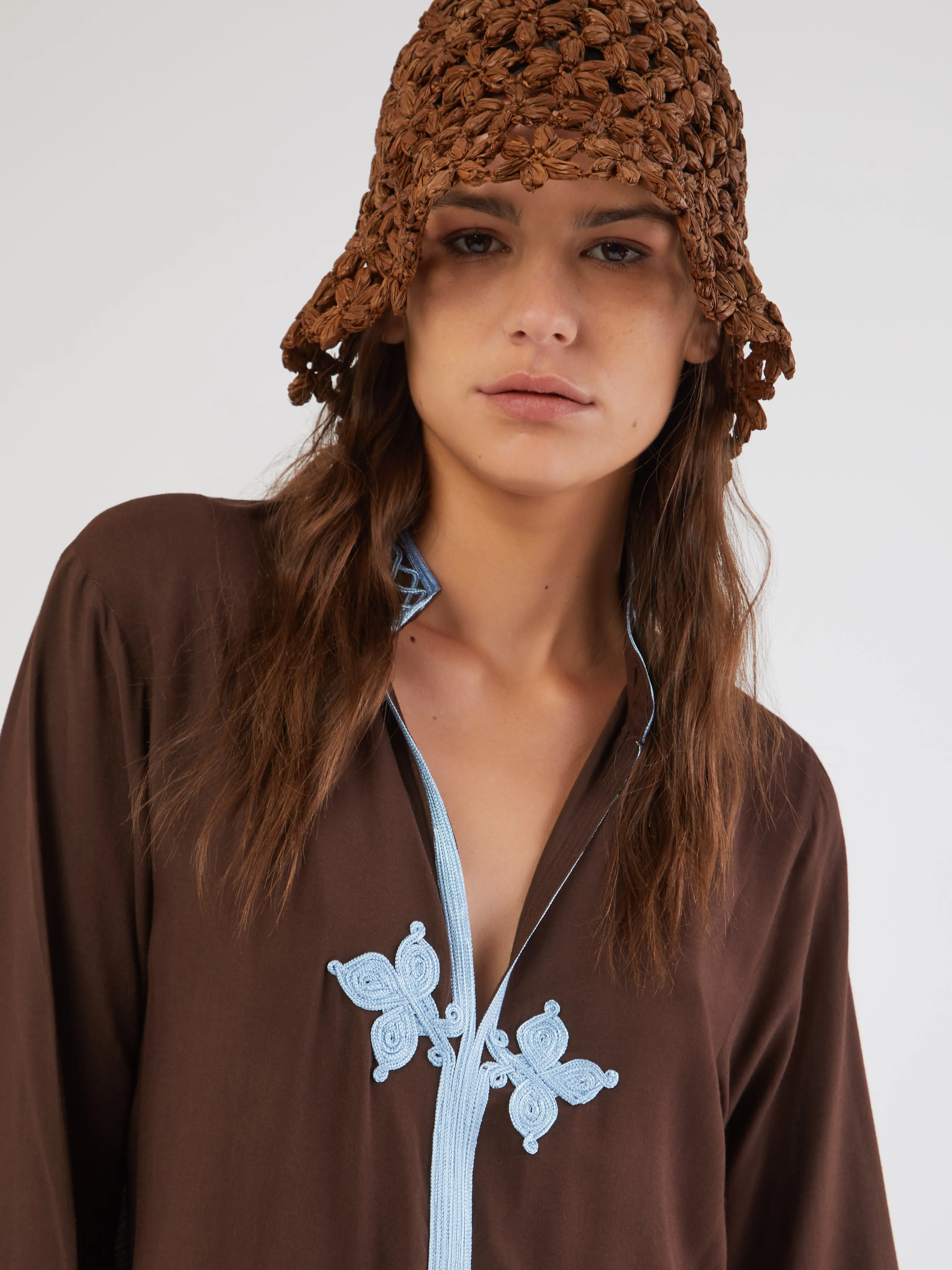 Malagasy Daisy Raffia Bucket hat
