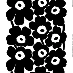 Marimekko - Unikko - Acrylic Coated Cotton - Black