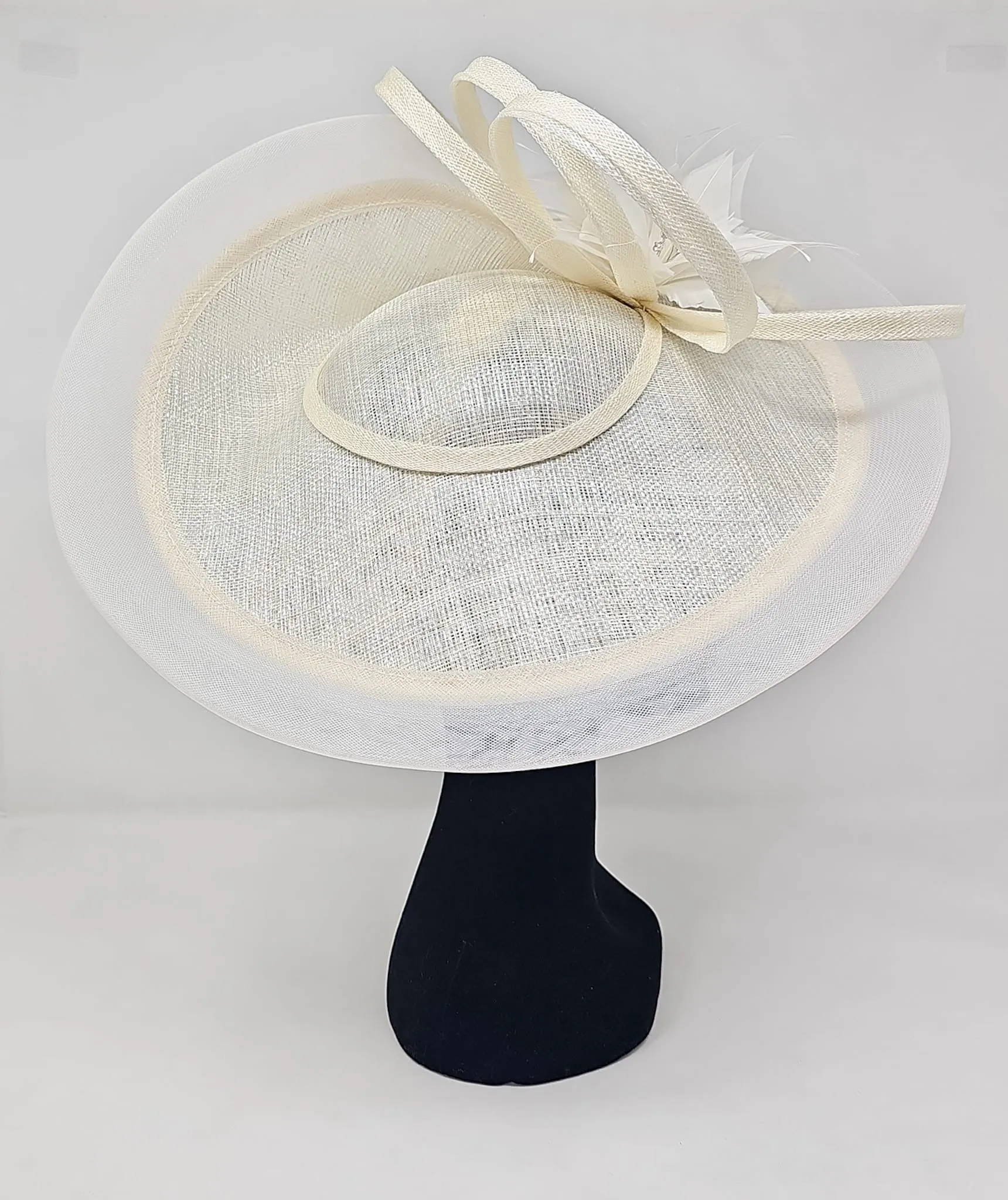 Metallic Ivory Looped Rose Hatinator