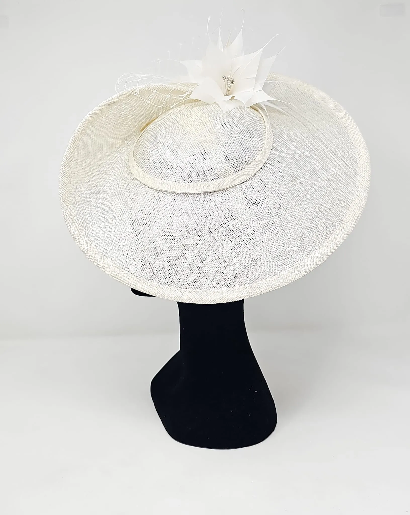 Metallic Ivory Looped Rose Hatinator