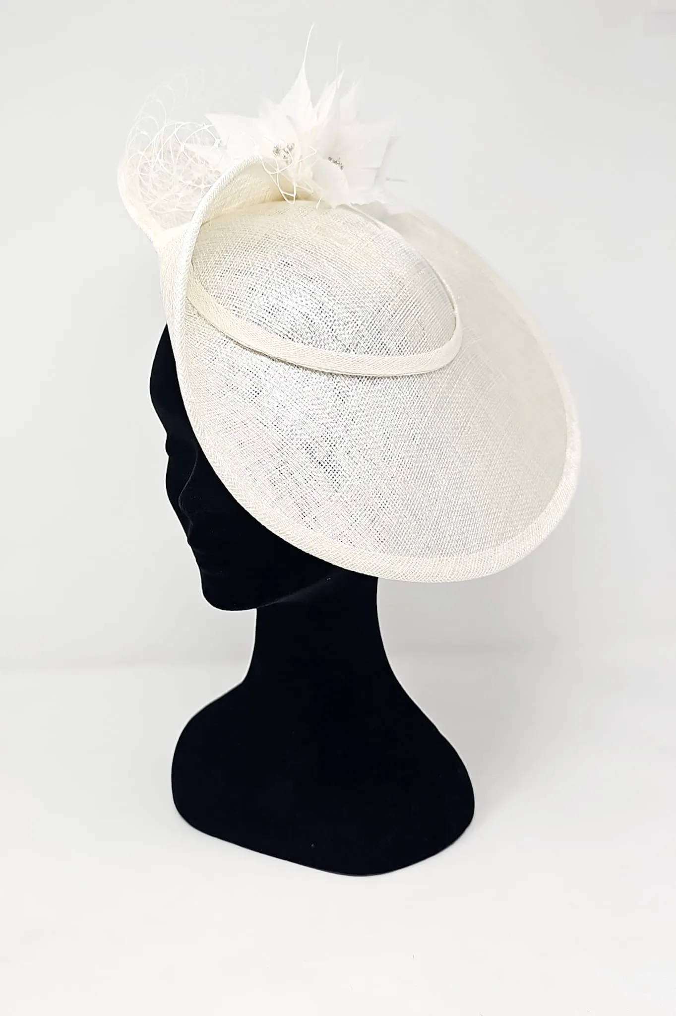 Metallic Ivory Looped Rose Hatinator