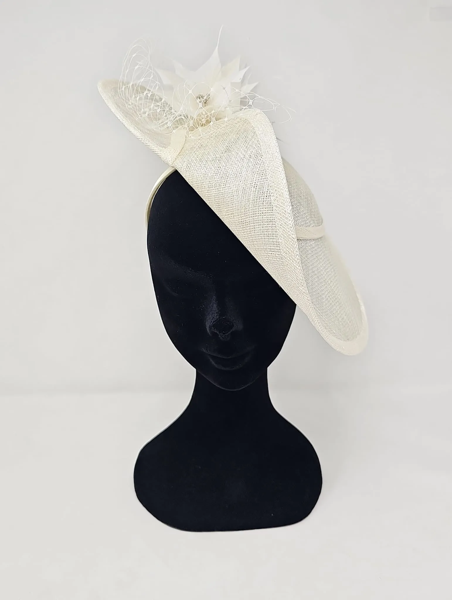 Metallic Ivory Looped Rose Hatinator