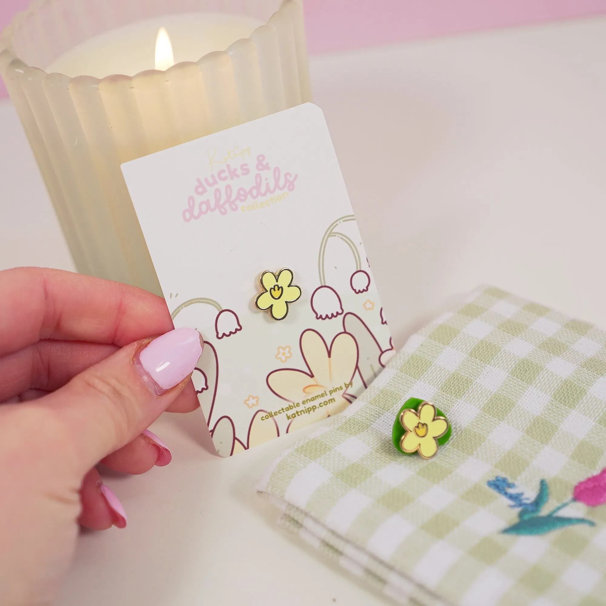 Mini Yellow Daisy Flower Enamel Pin | Cute Spring Flower Accessory | Kawaii Pin | Katnipp Studios