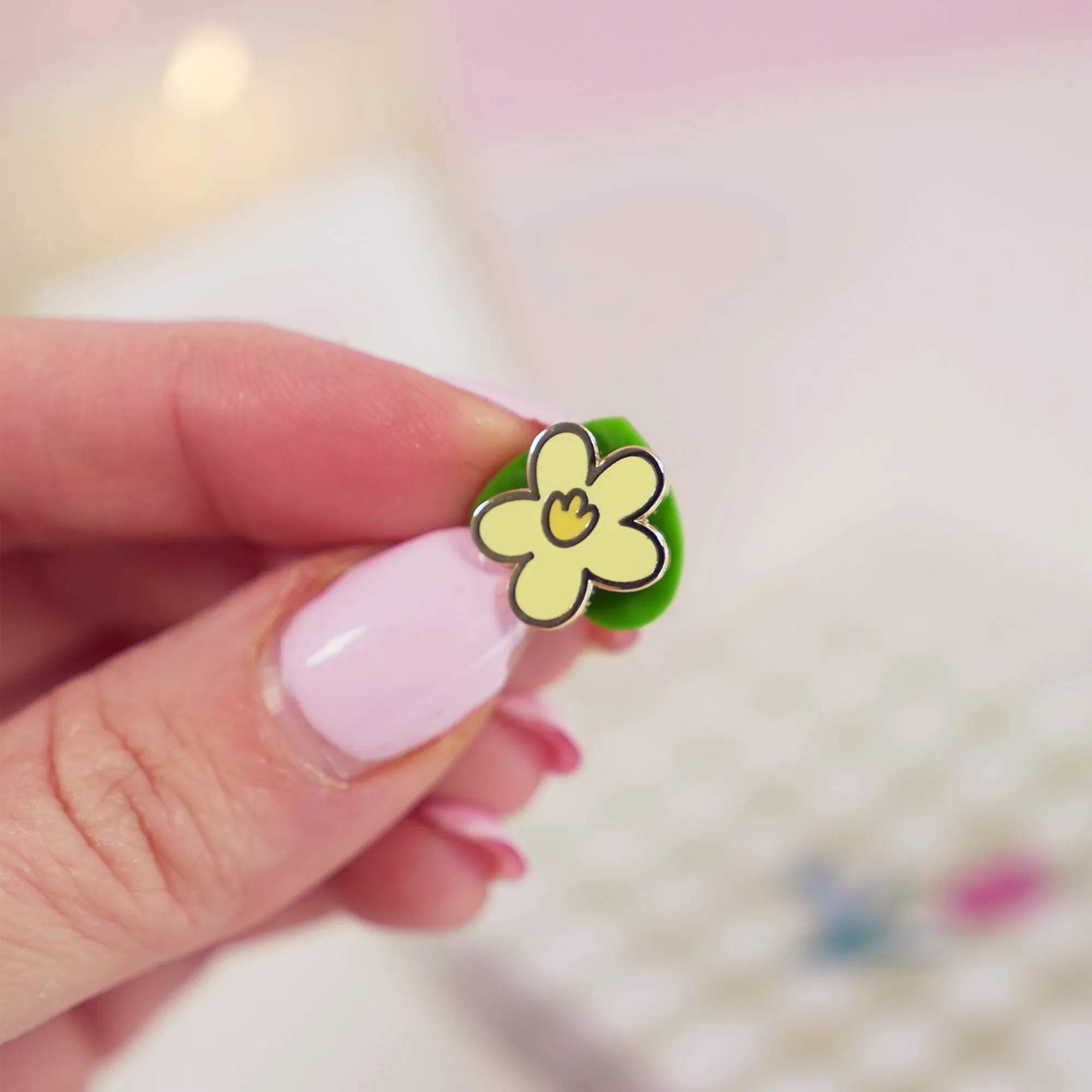 Mini Yellow Daisy Flower Enamel Pin | Cute Spring Flower Accessory | Kawaii Pin | Katnipp Studios