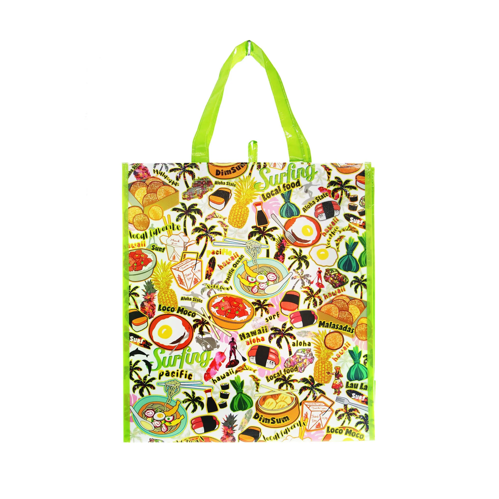 Reusable NON-WOVEN BAG - LOCAL FOOD - GREEN / BLUE