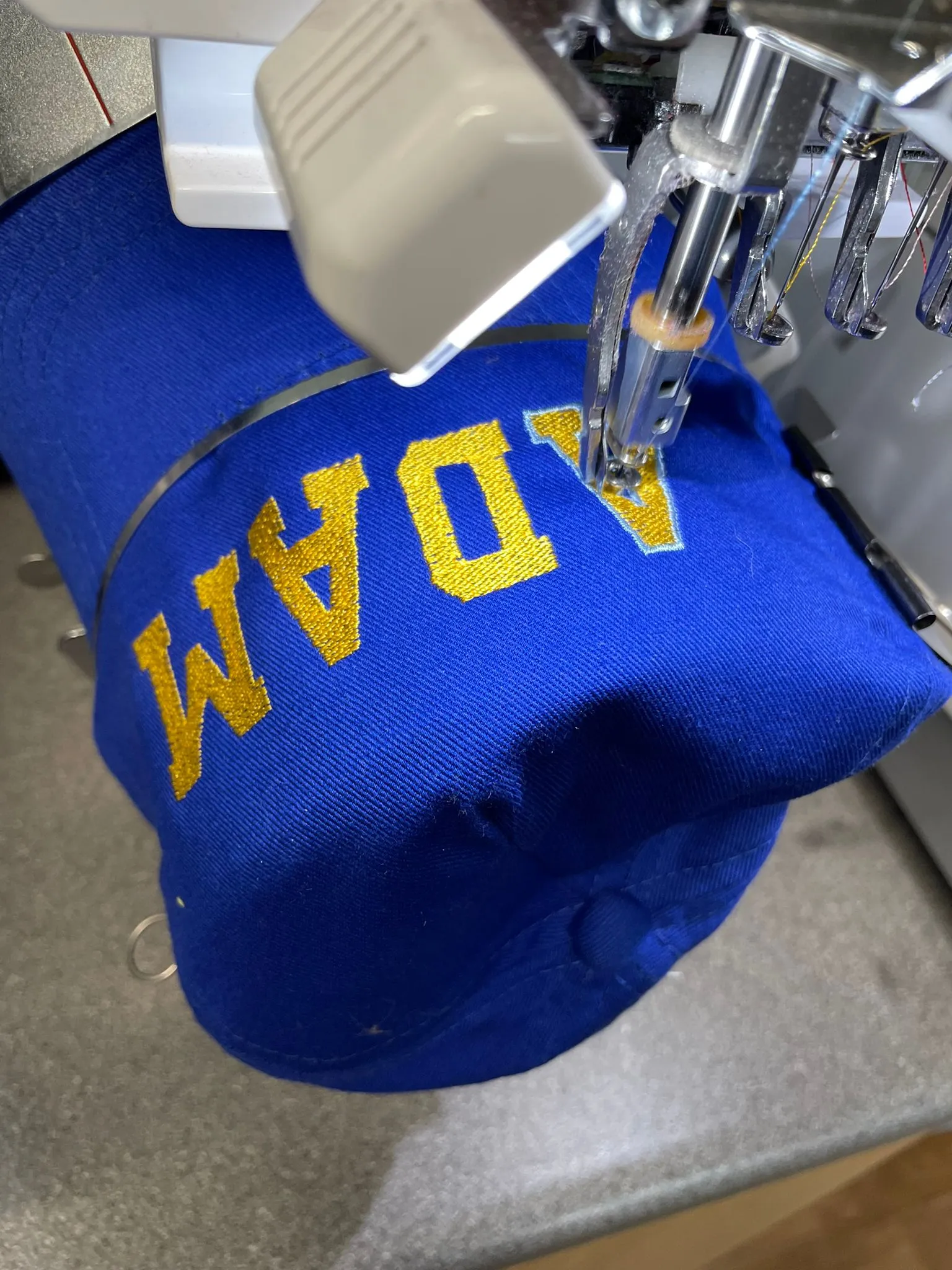 Royal blue blue personalised cap / school hat