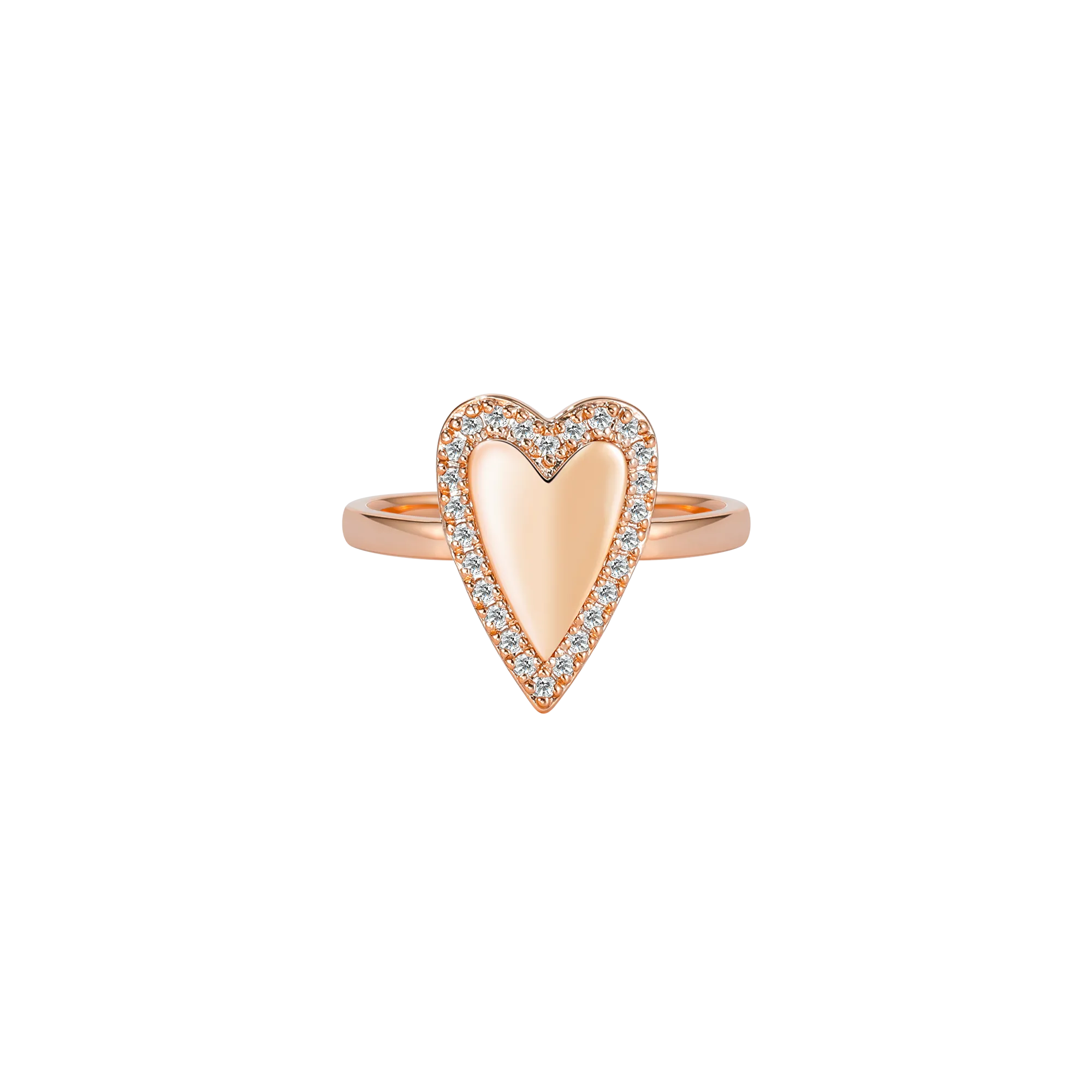 Solid Gold Heart Shaped Ring