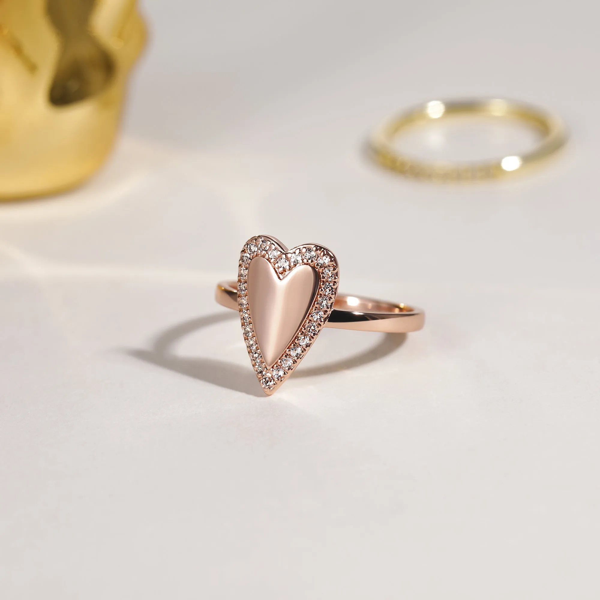 Solid Gold Heart Shaped Ring