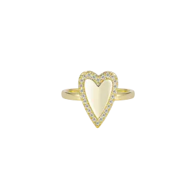 Solid Gold Heart Shaped Ring