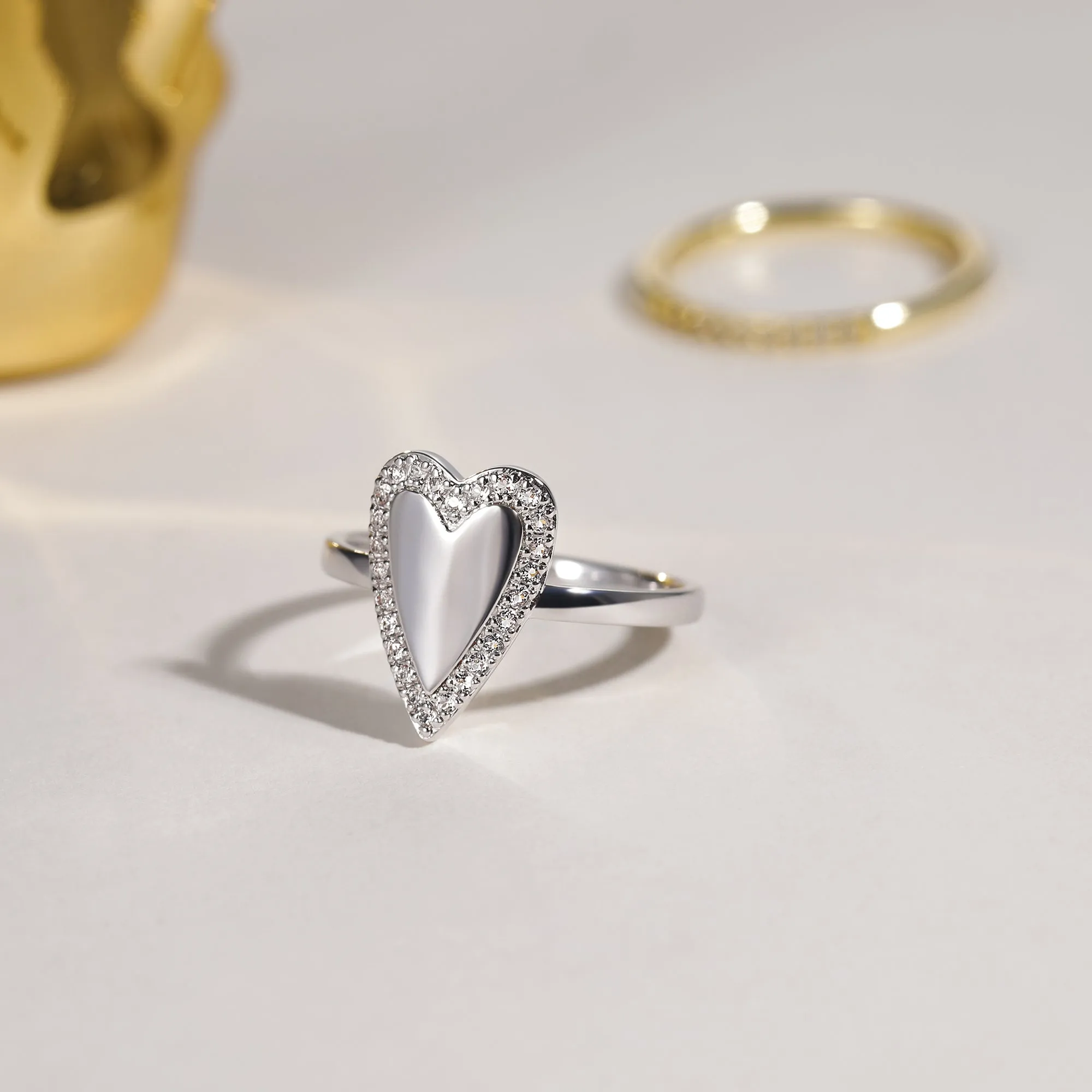 Solid Gold Heart Shaped Ring