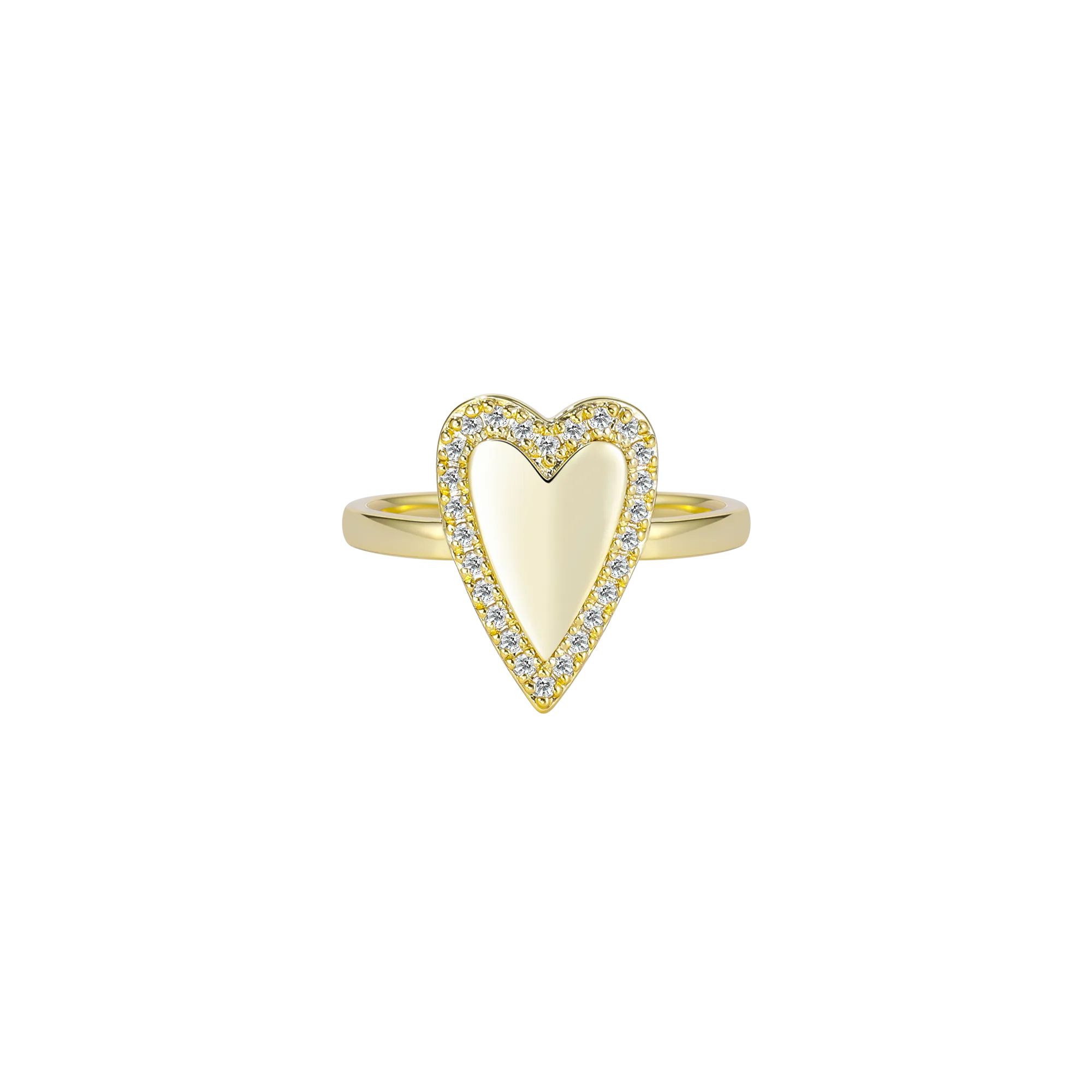 Solid Gold Heart Shaped Ring