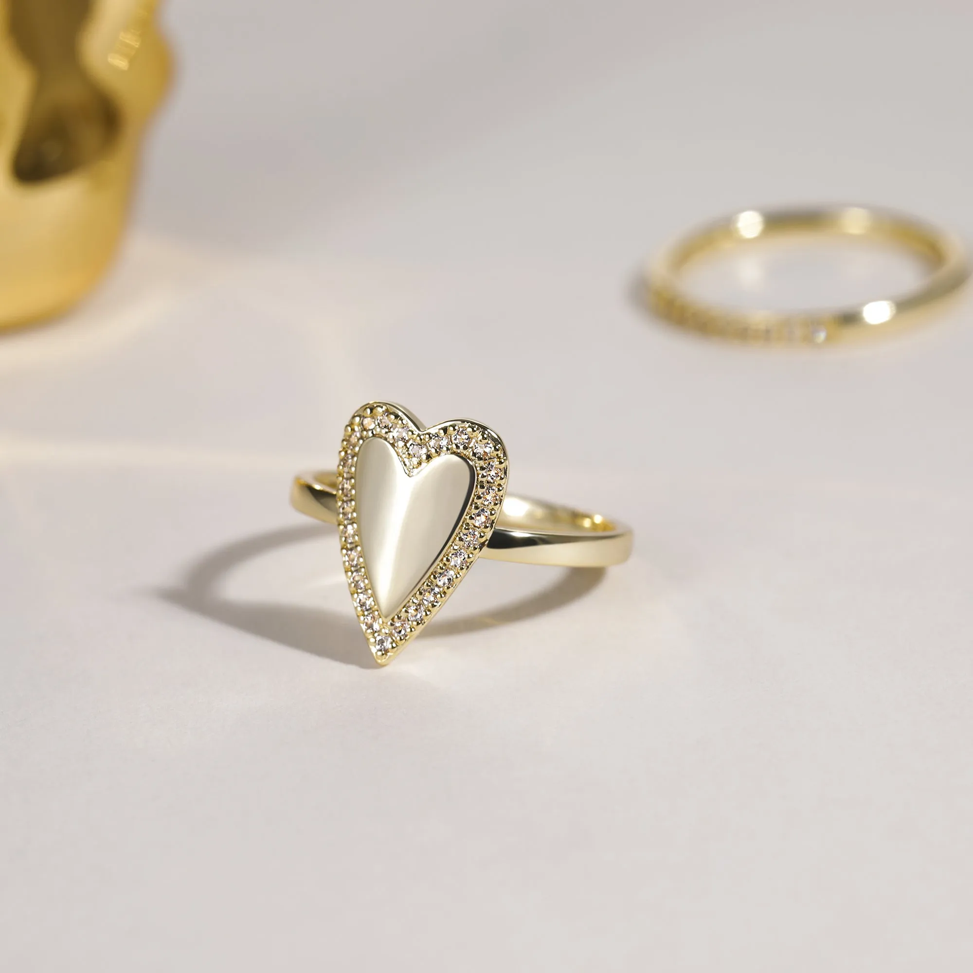 Solid Gold Heart Shaped Ring
