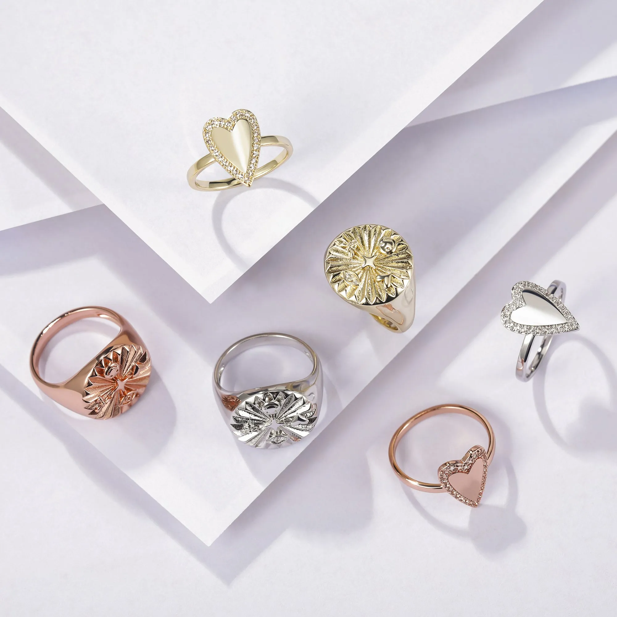Solid Gold Heart Shaped Ring