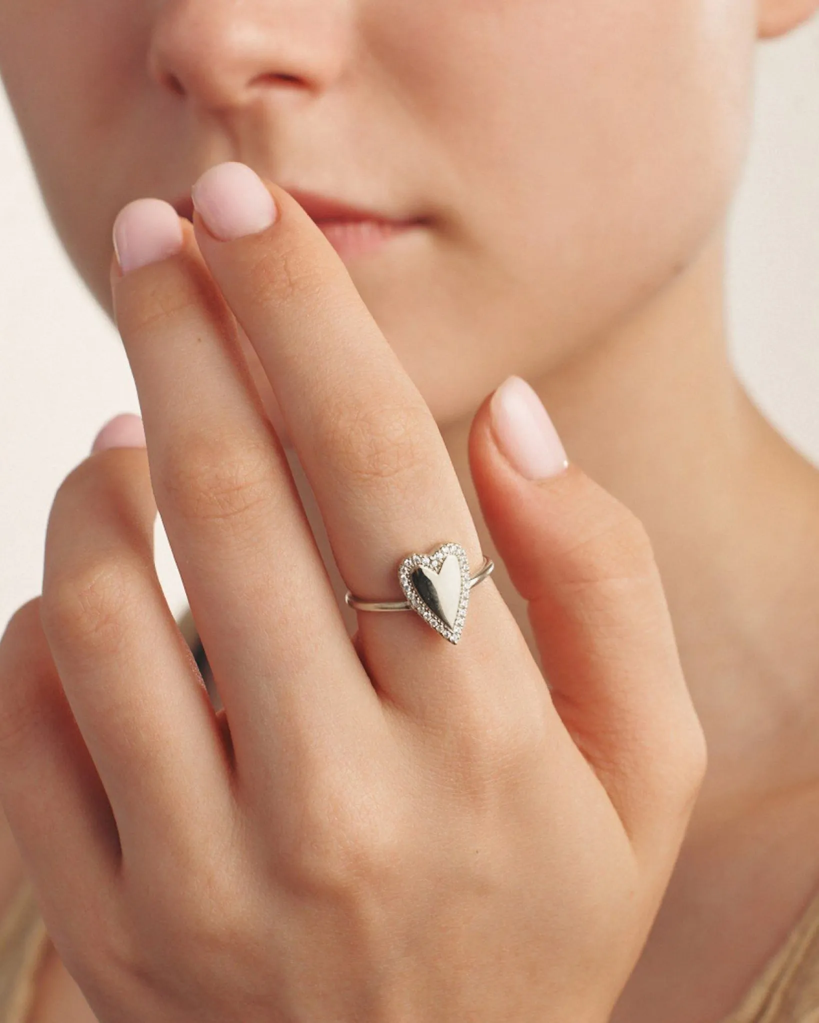 Solid Gold Heart Shaped Ring
