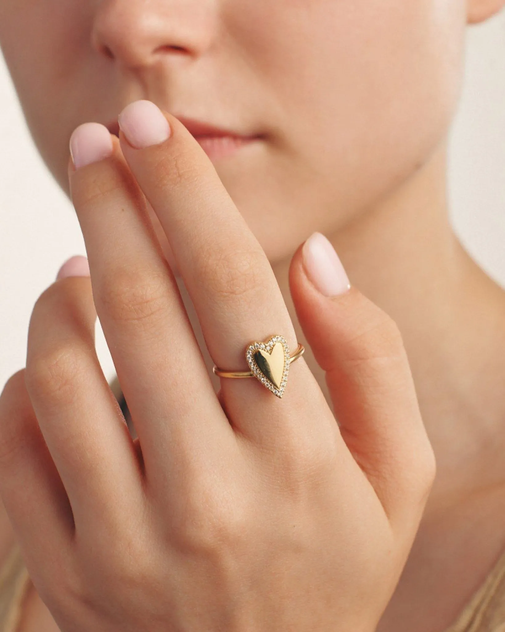 Solid Gold Heart Shaped Ring