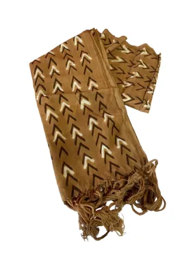 Tan Cotton Mud Cloth Scarves